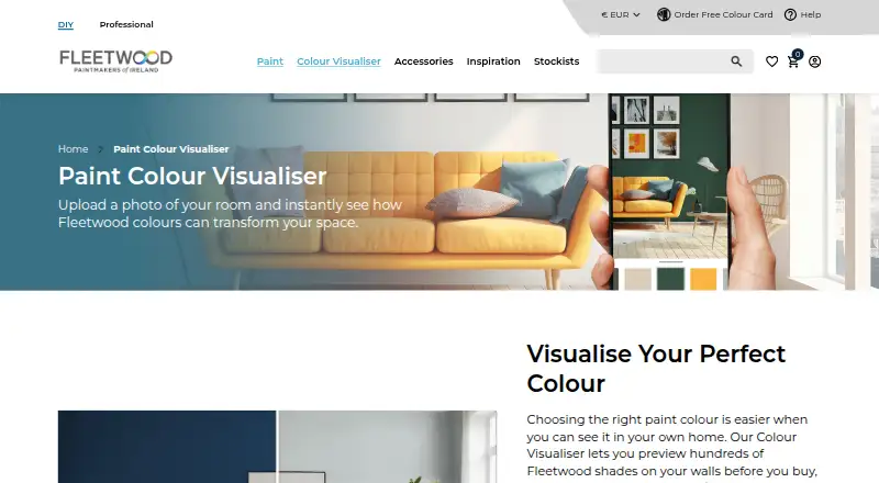 Fleetwood Paint Colour Visualiser's website