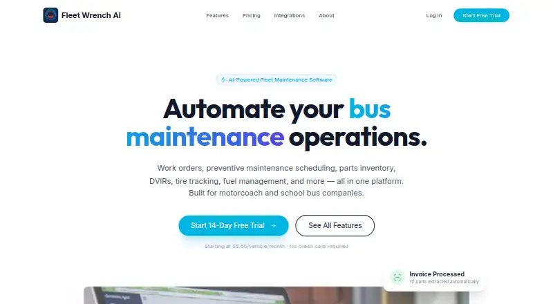 The Fleet Wrench AI homepage