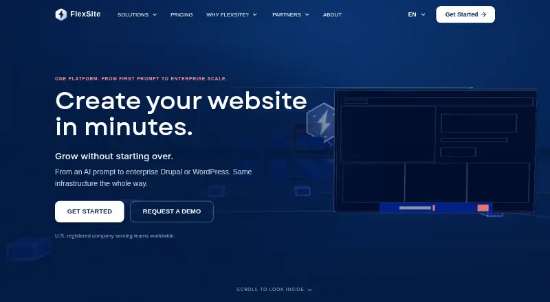 FlexSite's website