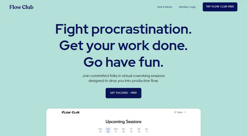The Flow Club homepage