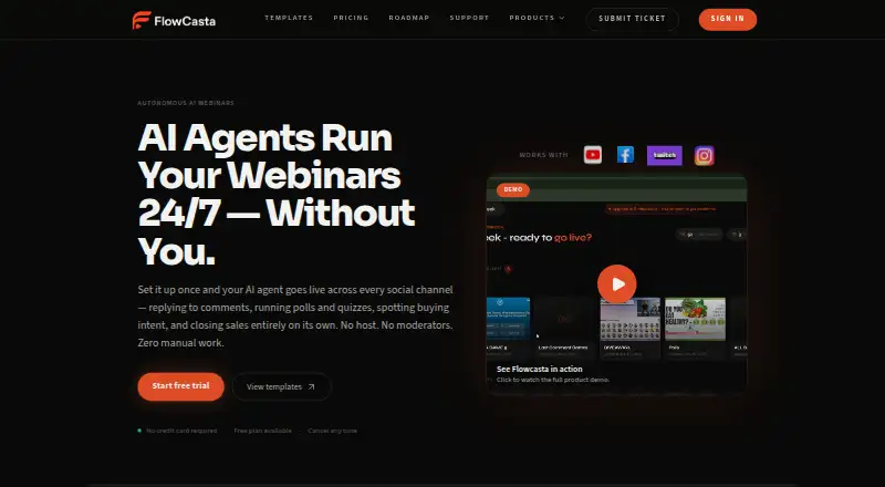 Flowcasta's website