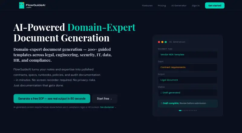 FlowGuideAI's website