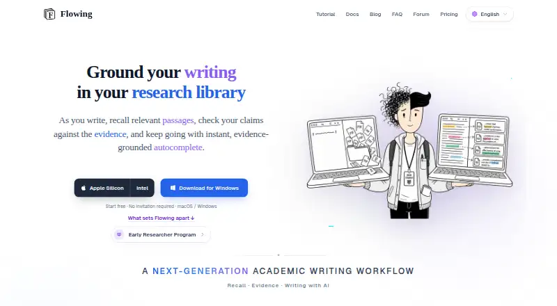 The Flowing homepage