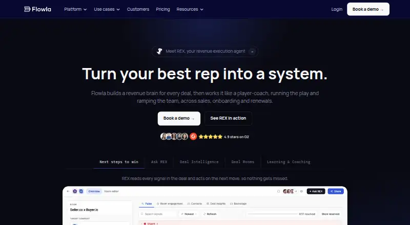 The Flowla homepage