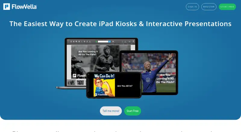 The FlowVella homepage