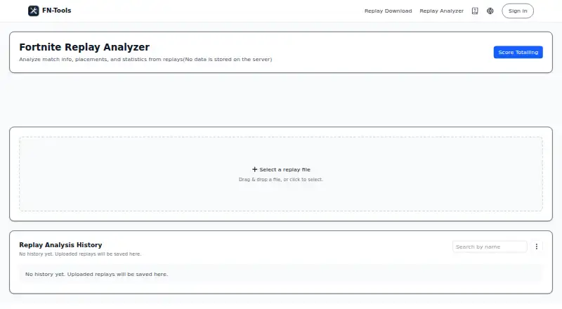 FN-Tools Replay Analyzer's website