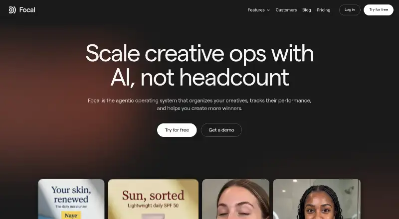 The Focal homepage