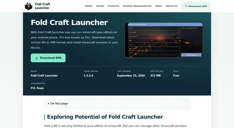 The Fold Craft Launcher homepage