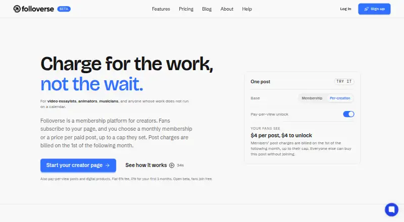 Folloverse's website