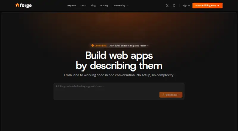 The Forge homepage