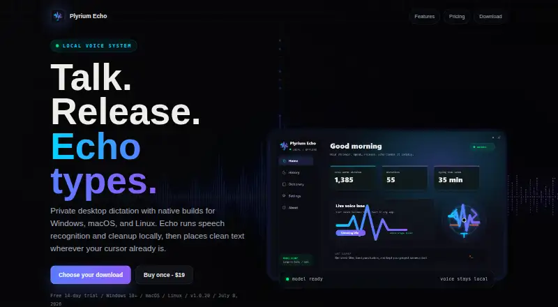 Plyrium Echo's website