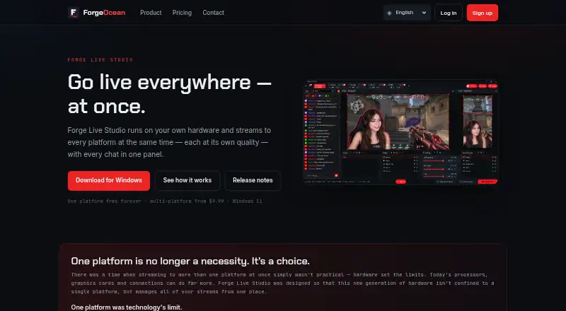 Forge Live Studio's website