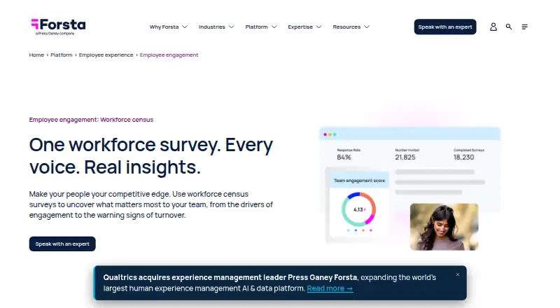 Forsta Employee Engagement's website