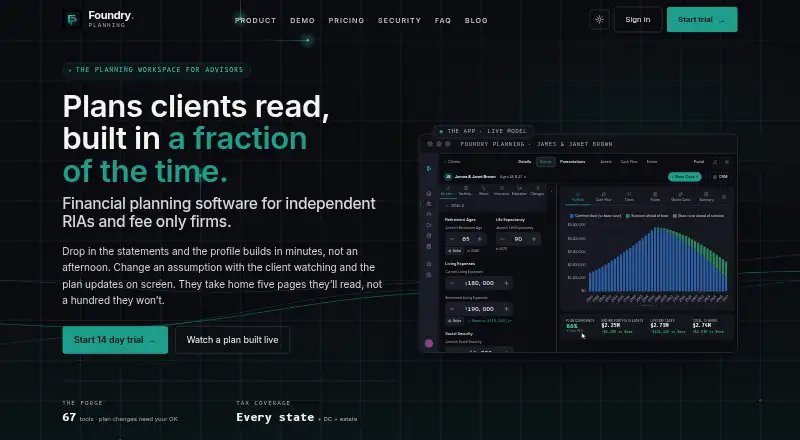 Foundry Planning's website