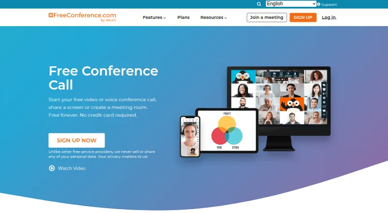 FreeConference.com's website