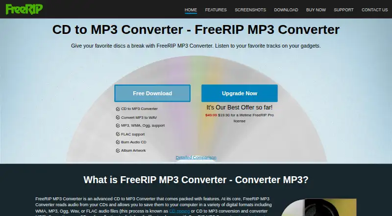FreeRIP MP3 Converter's website