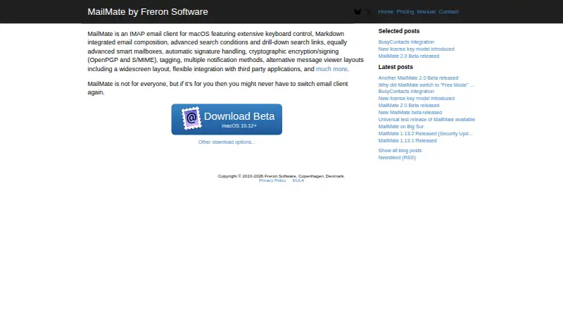 MailMate's website