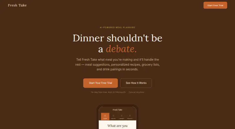 Fresh Take's website
