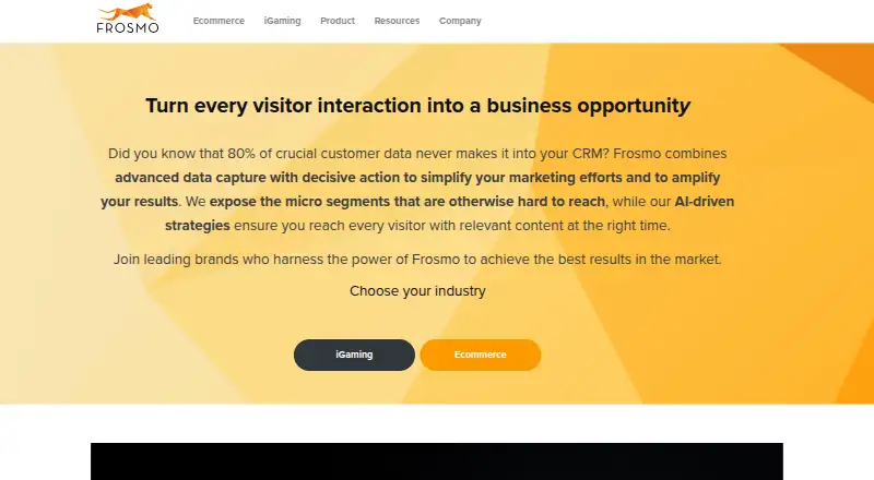 The Frosmo homepage
