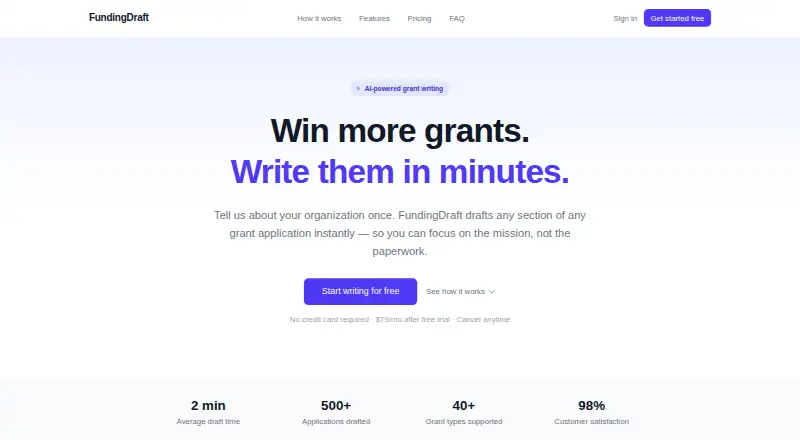 FundingDraft's website
