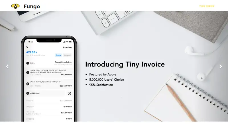 The Tiny Invoice homepage