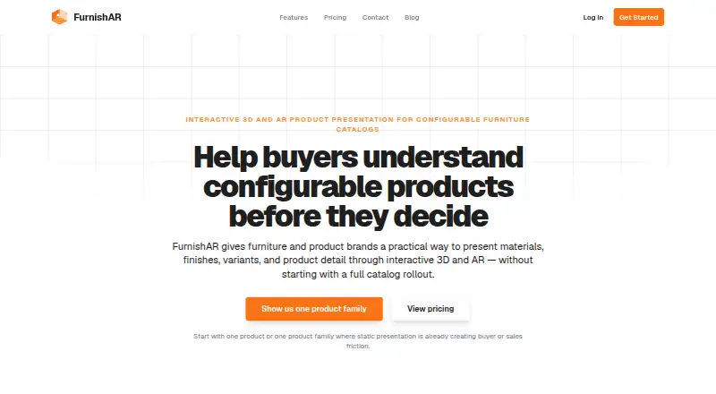 The FurnishAR homepage