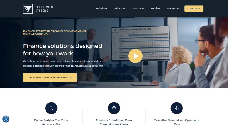 The FutureView FP&A Platform homepage