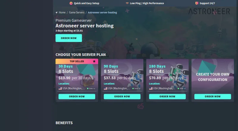GPORTAL Astroneer Server Hosting's website