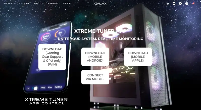 The GALAX Xtreme Tuner Plus homepage