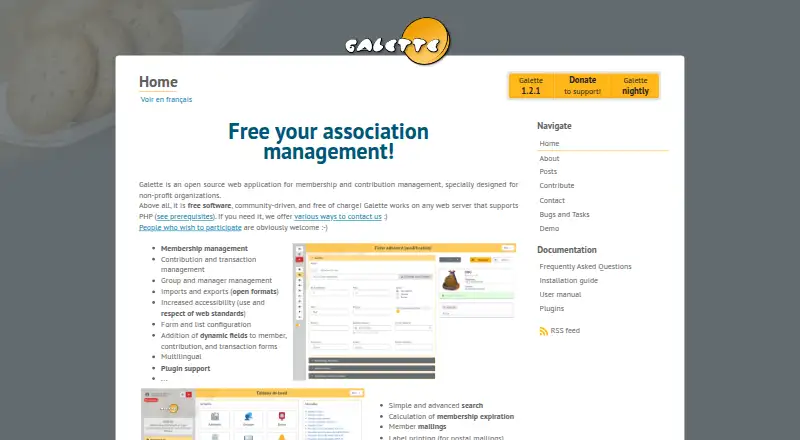 Galette's website
