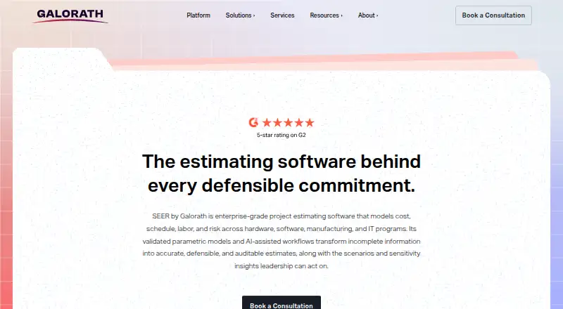 SEER by Galorath's website