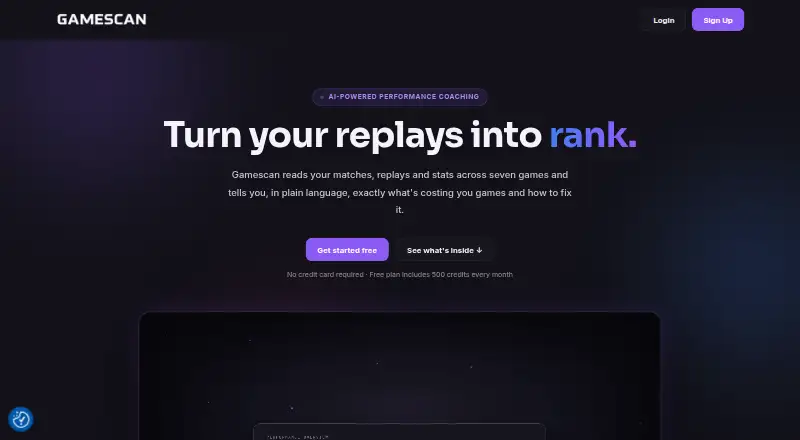 Gamescan's website