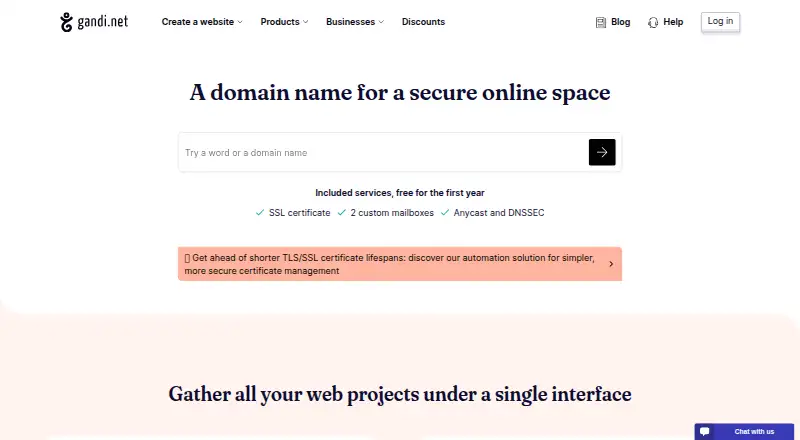Gandi's website