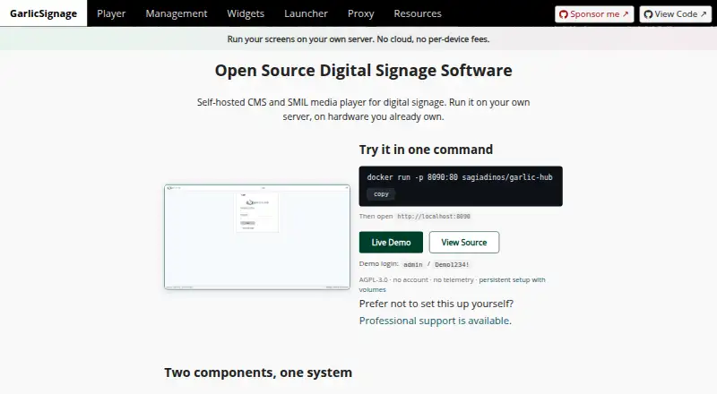 GarlicSignage's website
