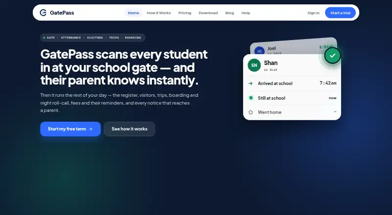 GatePass's website