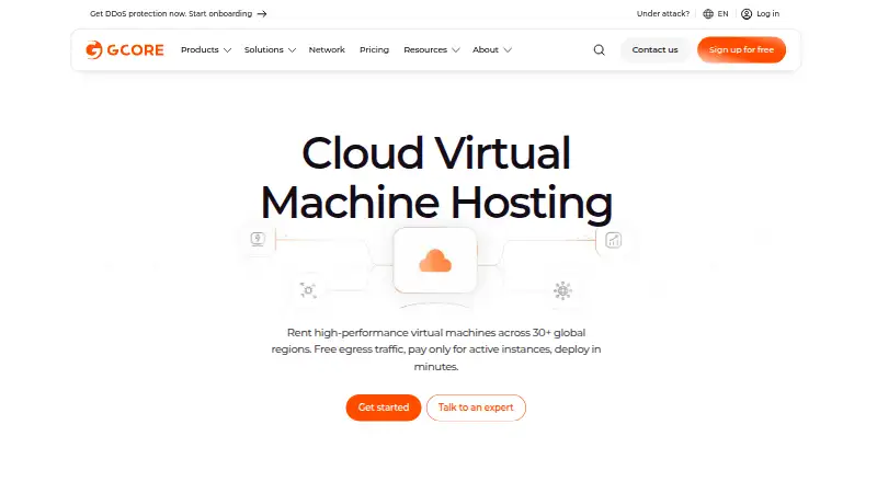 Gcore Virtual Machines's website
