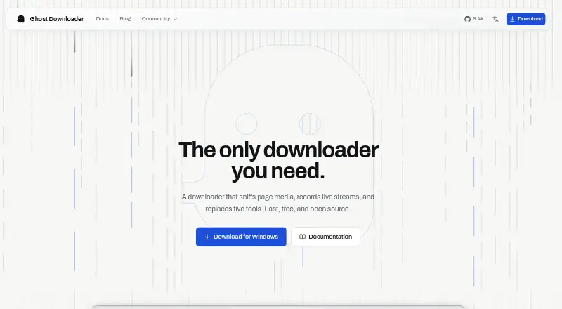 Ghost Downloader's website