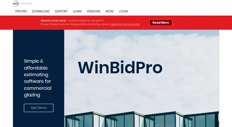 WinBidPro's website