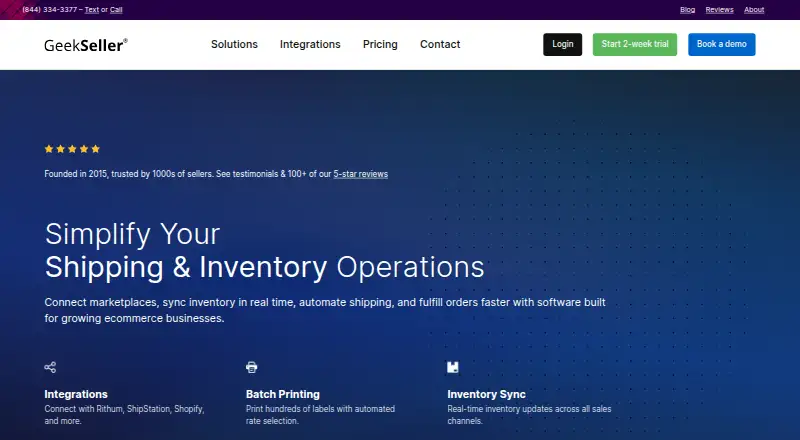 GeekSeller's website