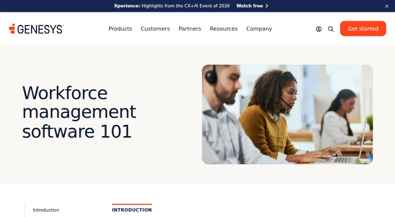 The Genesys Cloud Workforce Management homepage