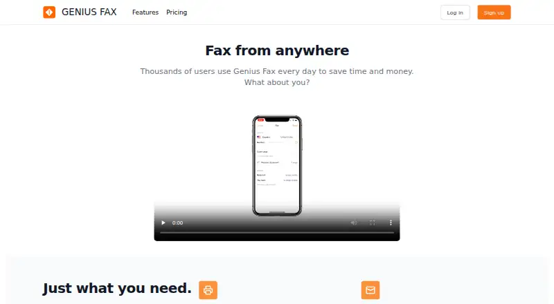 The Genius Fax homepage