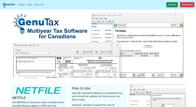 The GenuTax Standard homepage