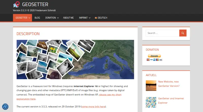 GeoSetter's website