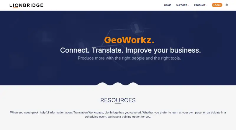 GeoWorkz Translation Workspace's website