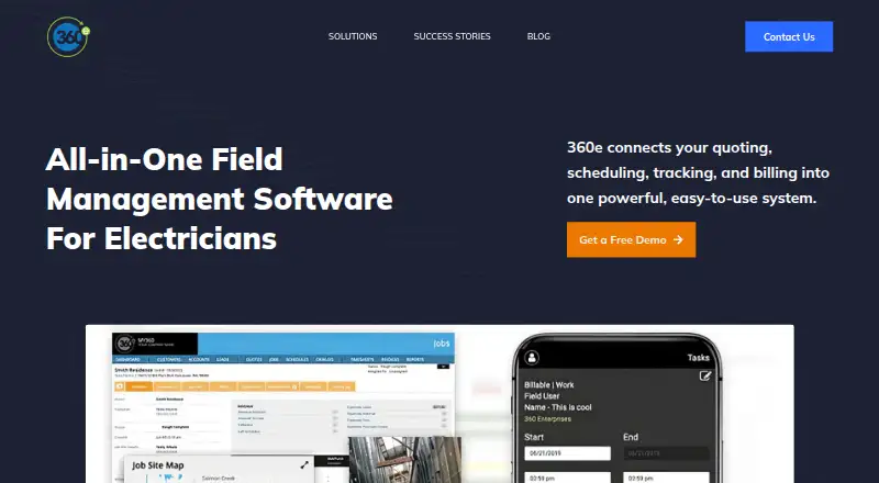 The 360e homepage