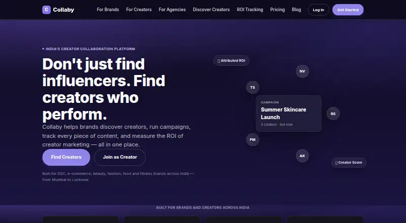 The Collaby homepage