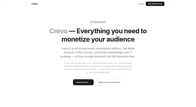 Crevo's website