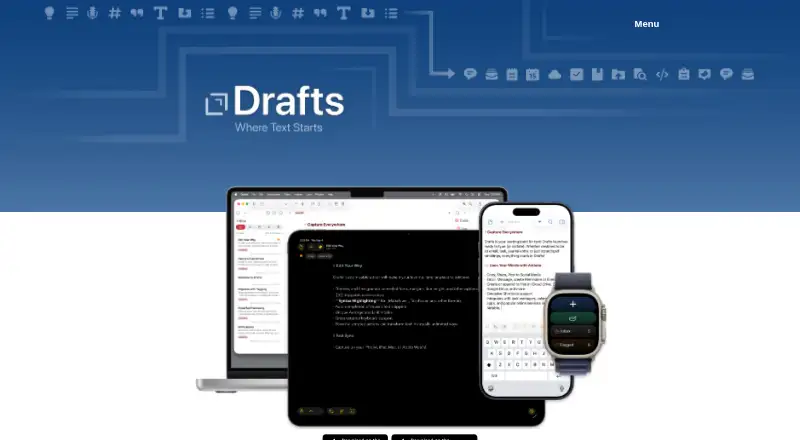 The Drafts homepage