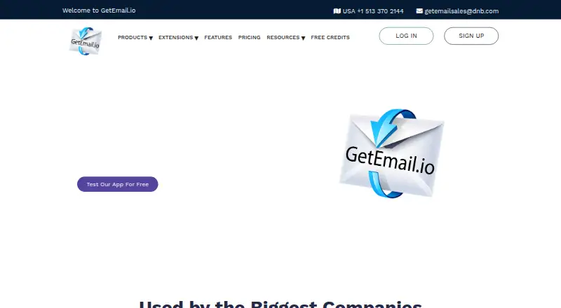 The GetEmail.io homepage