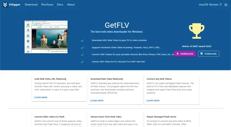 GetFLV's website
